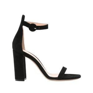 Gianvito Rossi Black Suede Sandals With Ankle Strap - NWT
